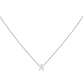 Minimalist silver letter A pendant necklace with a fine cross chain for women - Steel A