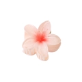 Pink plumeria hair claw clip with orange gradient resin flower for women styling - 4cm / Light Red