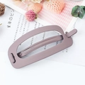 Minimalist square hollow hair claw clip in matte greyish purple finish for women - Purple Pink