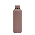 Matte dusty pink stainless steel vacuum insulated water bottle for outdoor sports - 500ml / Light Coffee