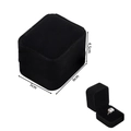 Detailed size specifications for a black velvet ring box showing 6x5x4.5cm dimensions - Single Ring Box / Black