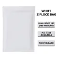 White semi-transparent 18-wire thick PE resealable zipper bag, pack of 100 pieces - 7x10cm*18mm Matte White [100 Pieces]