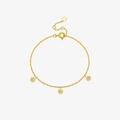 Elegant gold-plated S925 sterling silver flower bracelet with sparkling zircon stones - 925 Silver / Gold