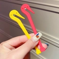 Mini safety package openers in yellow and red colors with a cute heart handle design - Style 1 Hair Elastic Cutter (Random Color)