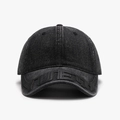 Casquette de baseball en denim noir délavé avec broderie 3D YULEY sur la visière - Noir