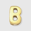 Vintage 3D bubble style 26 English letter B bead pendant in high-polish golden finish - Letter B / 14K Gold