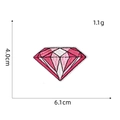 Pink diamond embroidered patch with precise size measurements 4.0cm height and 6.1cm width - Red Diamond