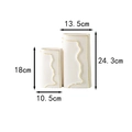 Set of two white ceramic book vases with gold trim in large and medium sizes - White Zirconia Set