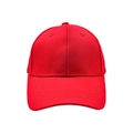 Close-up of a vibrant red cotton baseball cap with reinforced stitching and eyelets - Red