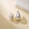 Minimalistische Tropfenohrringe aus Titanstahl für Damen in modernem, modischem Design - Klein (2.5*1.4) / Silber