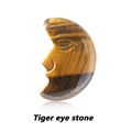 Tiger eye stone crescent moon carving with human face profile for meditation decor - Tiger's Eye / 20*30mm
