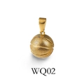 Hip hop 24K gold plated basketball pendant with realistic leather texture and bail - Gold Basketball (WQ02)
