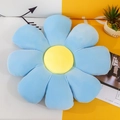 Blue and yellow daisy flower seat cushion in corduroy plush for office chairs - 40CM / Sky Blue