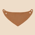 Brown cotton muslin baby bandana bib with adjustable white snap buttons - Warm Brown