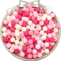 Mix of red, pink, and cream 8mm frosted acrylic round beads for DIY bracelet jewelry - 8mm 30Pcs/Pack / Pink Series