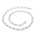 Minimalist silver stainless steel pig nose anchor link chain necklace for women and men - 8mm / 45cm / Steel