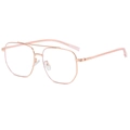 Occhiali anti-luce blu con montatura geometrica in metallo colore oro rosa - Montatura Oro Rosa