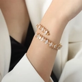 Bracciale avvolgente placcato oro con zirconi bianchi e champagne taglio marquise - Zircone Giallo Color Oro