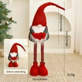 Standing Christmas gnome with red heart and telescopic legs adjusting from 60 to 80cm - Heart Style (60-80cm Telescopic)
