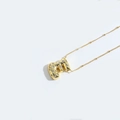 Exaggerated retro gold necklace featuring a letter E pendant with sparkling zircon stones - Style E