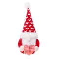 Gnomo de Navidad de felpa con gorro de corazón y corazón de cuadros, adorno festivo rojo blanco - Estilo de Hombre