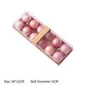 Pink 6cm Christmas ball ornaments set with matte and glitter finishes in a 12-pack box - Transparent Box Packaging / 12 Pieces/Pack (Diameter 6cm) / Rose Gold