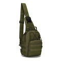 Taktische armeegrüne Brusttasche mit MOLLE-System und verstellbarem Gurt zum Wandern - Armeegrün