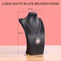 Large black brushed resin mannequin bust display for showcasing long jewelry necklaces - Black Brushed [Large 35cm]