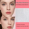 Self-adhesive silver face rhinestones in mixed sizes 3-6mm for festival eye makeup - 165 Shiny Silver Rhinestones