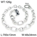 Punk style stainless steel heavy jean chain with dragon head clasp and O-ring details - Exquisite Dragon Head Style-70cm(KK124-Z)
