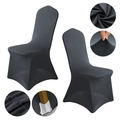 Dark grey stretch chair cover with reinforced leg pockets and durable elastic fabric - M / Standard Type / Dark Gray