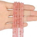 Perline distanziatrici quadrate rosa traslucide sulla mano per gioielli fai da te - 150 Pezzi / Rosso Anguria