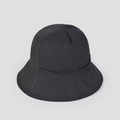 Dettaglio cappello da sole in lino nero con pannelli in rete e cuciture rifinite - M (56-58cm) / Nero