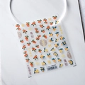 Stickers ongles 3D TS-2657 avec kakis porte-bonheur et calligraphie dorée élégante - TS-2657 Persimmon de Chance
