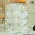 Set da 24 palline di Natale bianche e trasparenti da 6cm in una scatola trasparente - Bianco