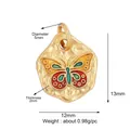 Exquisiter 12mm Schmetterling-Anhänger mit bunten Emaille-Flügeln und Gold-Finish - Bunter Mini-Schmetterling