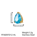 Detailed view of sky blue waterdrop zircon pendant with gold stainless steel setting - December Lake Blue (Blue Topaz/Zircon Color)
