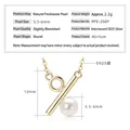 Minimalist S925 silver necklace with a 5.5-6mm round natural freshwater pearl pendant - Percentage / K Yellow Gold