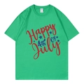 T-shirt femme vert pour le Jour de l'Indépendance avec motif Happy 4th of July - XS / Haut (318) / Vert
