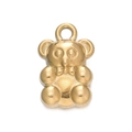 Golden stainless steel bear pendant charm with bow tie design for DIY jewelry making - Gold 555# Bowtie Bear / 8.5*13mm