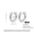Minimalist 30mm thick silver titanium steel hoop earrings with 5mm gauge band - 5.0*20mm / Steel