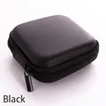 Compact square EVA hard shell case for earphones and cables in matte black finish - Square Black