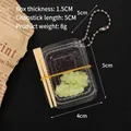 Miniature dollhouse peach fruit toy set with micro chopsticks and silver chain link - Box + Chopsticks + 2 Green Grapes + 2 Purple Grapes