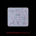 Silicone mold featuring 8 marine life shapes for DIY resin earrings and jewelry pendants - Ocean Animals Earring Pendant Mold ED#76