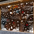 Christmas window decals with white snowflakes reindeer and red birds on glass - [9 Sets] BQ(445-447)+(449-451)+454+456+458