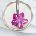 Glossy purple and pink plumeria flower hair claw clip with iridescent finish - Magenta & Pink AB