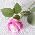 Artificial velvet rose in pink and white gradient for elegant home wedding decor - Deep Pink (Velvet Version)