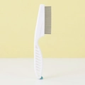 Witte verzorgingsborstel voor huisdieren met fijne metalen tanden en ergonomische handgreep - Vlooienkam (Lang) / 18 Cm * 18 Cm / Wit