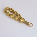 Handmade woven daisy phone strap in yellow, green, and white with a gold metal ring clasp - Autumn Yellow