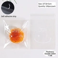 Transparent 15x18cm self-adhesive bread bags with smile face print, 100pcs pack - White Smile Face